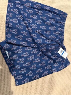 Southern Proper Navy Lobster Print Swim Trunks